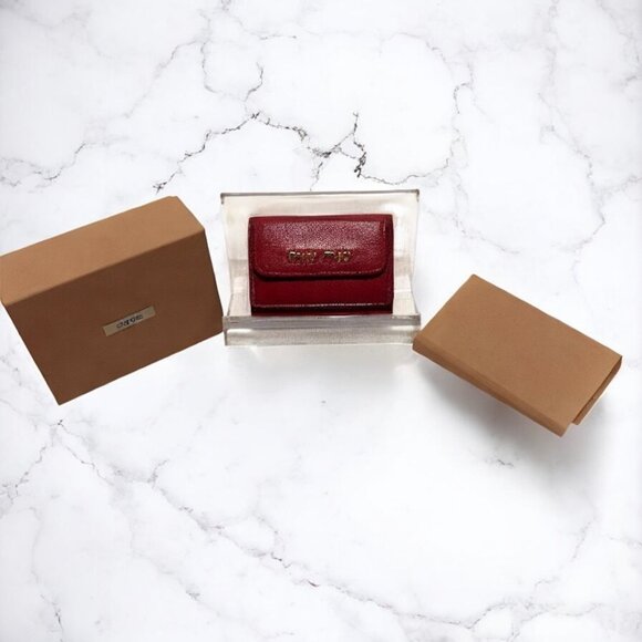 MIU MIU FUSHIA TRIFOLD COMPACT WALLET - Picture 10 of 10